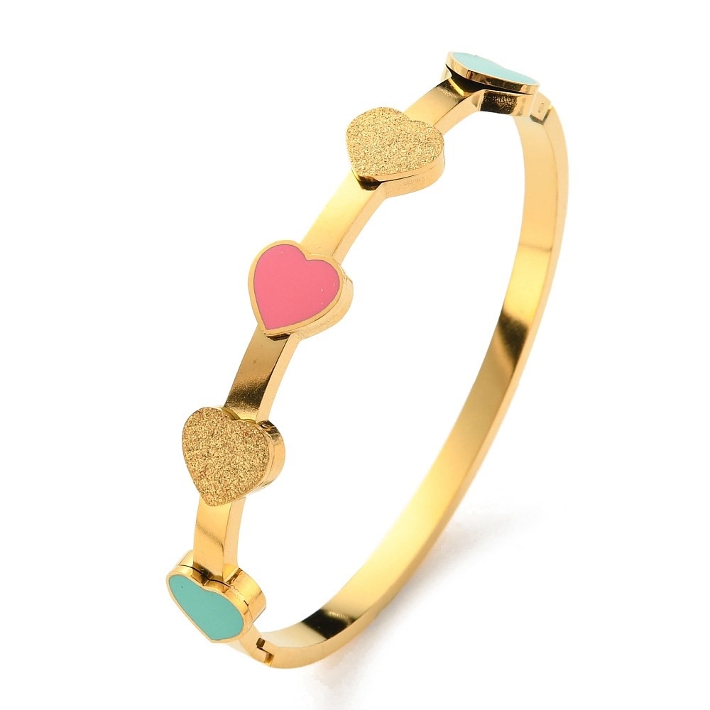 Exclusive Heart Hinged Bangle ( multicolor)